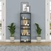 Ada Home Decor Diosp Modern Anthracite & Oak Bookcase 63'' H x 22.4'' W x 9.8'' D/Shelving Unit/Bookshelf view 2