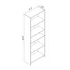 Ada Home Decor Diosp Modern Anthracite & Oak Bookcase 63'' H x 22.4'' W x 9.8'' D/Shelving Unit/Bookshelf view 3