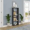 Ada Home Decor Diosp Modern Anthracite & Oak Bookcase 63'' H x 22.4'' W x 9.8'' D/Shelving Unit/Bookshelf view 4