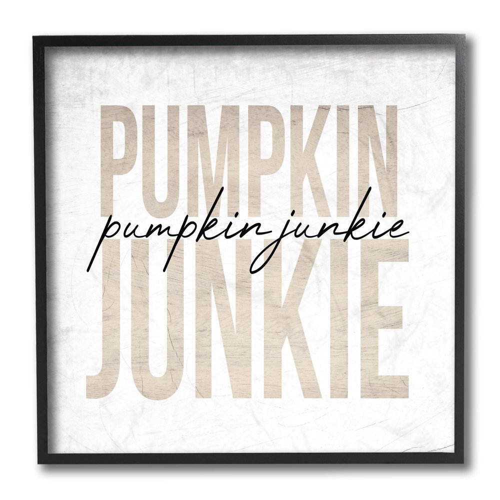 Pumpkin Junkie Bold Text Charming Autumn Distress