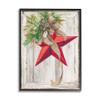 Stupell Industries Rustic Winter Red Star Barn Wood view 1