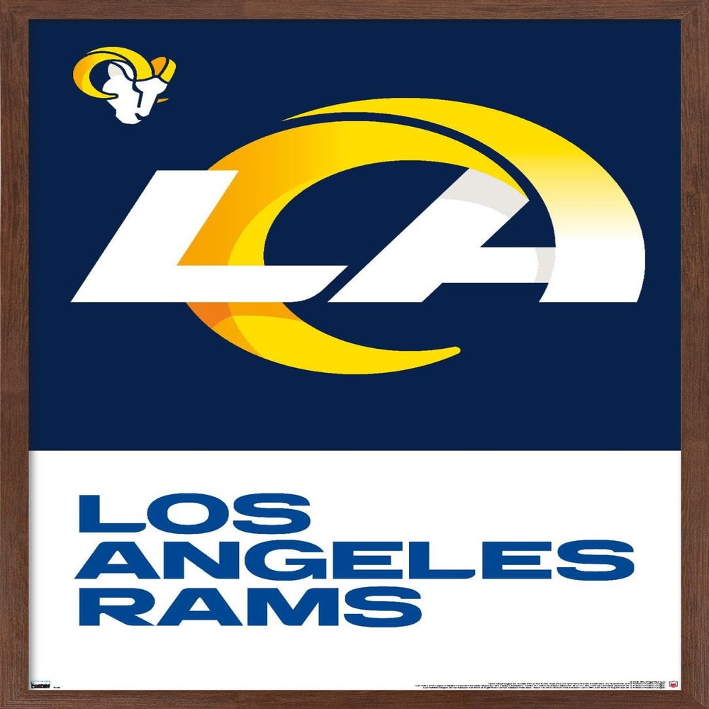 Trends International NFL Los Angeles Rams - Logo 20 Wall Poster, 14.725" x 22.375", Mahogany Framed Version