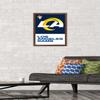 Trends International NFL Los Angeles Rams - Logo 20 Wall Poster, 14.725" x 22.375", Mahogany Framed Version view 2