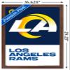 Trends International NFL Los Angeles Rams - Logo 20 Wall Poster, 14.725" x 22.375", Mahogany Framed Version view 3