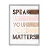 Stupell Industries Your Voice Matters Phrase Equality Inspirational, Design by Erica Billups Grey Framed Wall Art, 16 x 20, White view 1