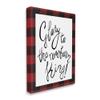 Stupell Industries Glory to Newborn King Checker Plaid Christmas Phrase, Design by Elizabeth Medley Canvas Wall Art, 16 x 20, Red view 1