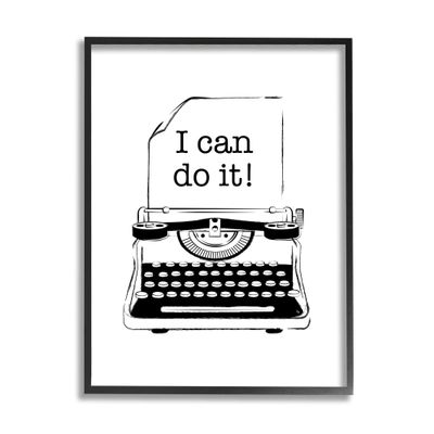 Stupell Industries Vintage Typewriter I Can Inspirational Phrase