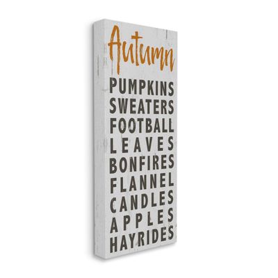 Stupell Industries Autumn Favorites List Charming Distressed Design