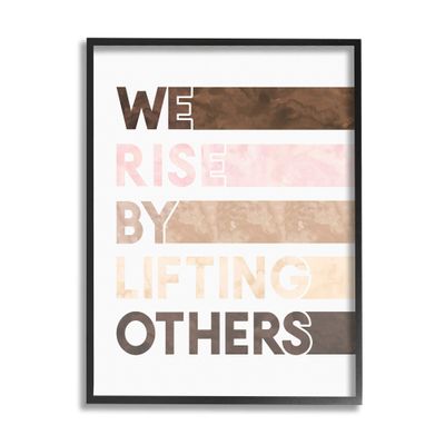 Stupell Industries Rise by Lifting Others Motivational Help Phrase, Design by Erica Billups Black Framed Wall Art, 24 x 30, White