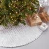 SARO LIFESTYLE Foil Print Faux Fur Christmas Tree Skirt view 1