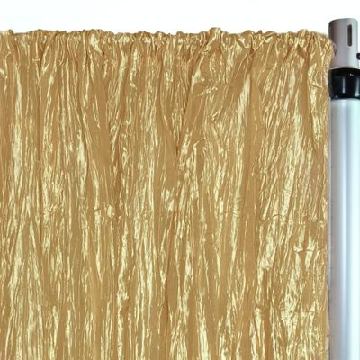 Your Chair Covers - Crinkle Taffeta Drape, Bridal Curtain Backdrop for Wedding, Birthday, Decoration, Outdoor Party and Home Use (12 ft x 97 Inches, Gold)