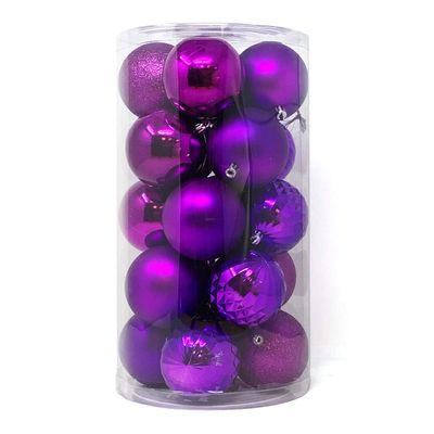 allgala 20 PK 3 Inch (8CM) Large Christmas Ornament Balls for Xmas Tree-4 Style-Purple