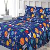 LinenTopia 4 Piece Space Themed Full Bed Sheets for Kids - Fitted Toddler Kids' Sheet & Pillowcase Sets - Planets, Solar System Bedroom Kit - Full Size view 1