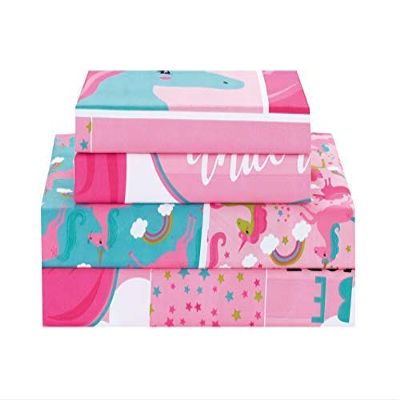 LinenTopia 4 Piece Unicorn Full Bed Sheets for Kids - Fitted Toddler Kids' Sheet & Pillowcase Sets - Unicorn Bedroom Bedding Set for Girls - Full Size