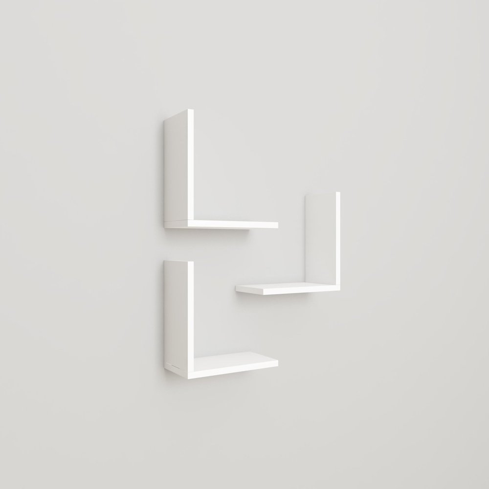 Ada Home Dcor Wesley Modern White Wall Shelf 12.5'' H x 11.8'' W x 6.3'' D/Wall Storage/Shelving Unit