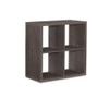 Riverbay Furniture Four Cubby Wood Storage Cabinet in Gray view 1
