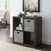 Riverbay Furniture Four Cubby Wood Storage Cabinet in Gray view 2