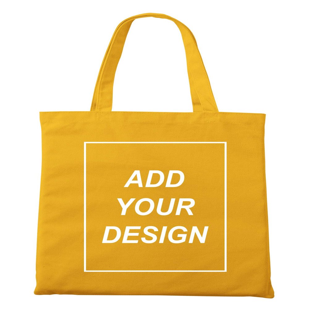 Aboutwome Your Own Design Women Custom Tote Bag for Shopping Canvas Bags (Yellow)