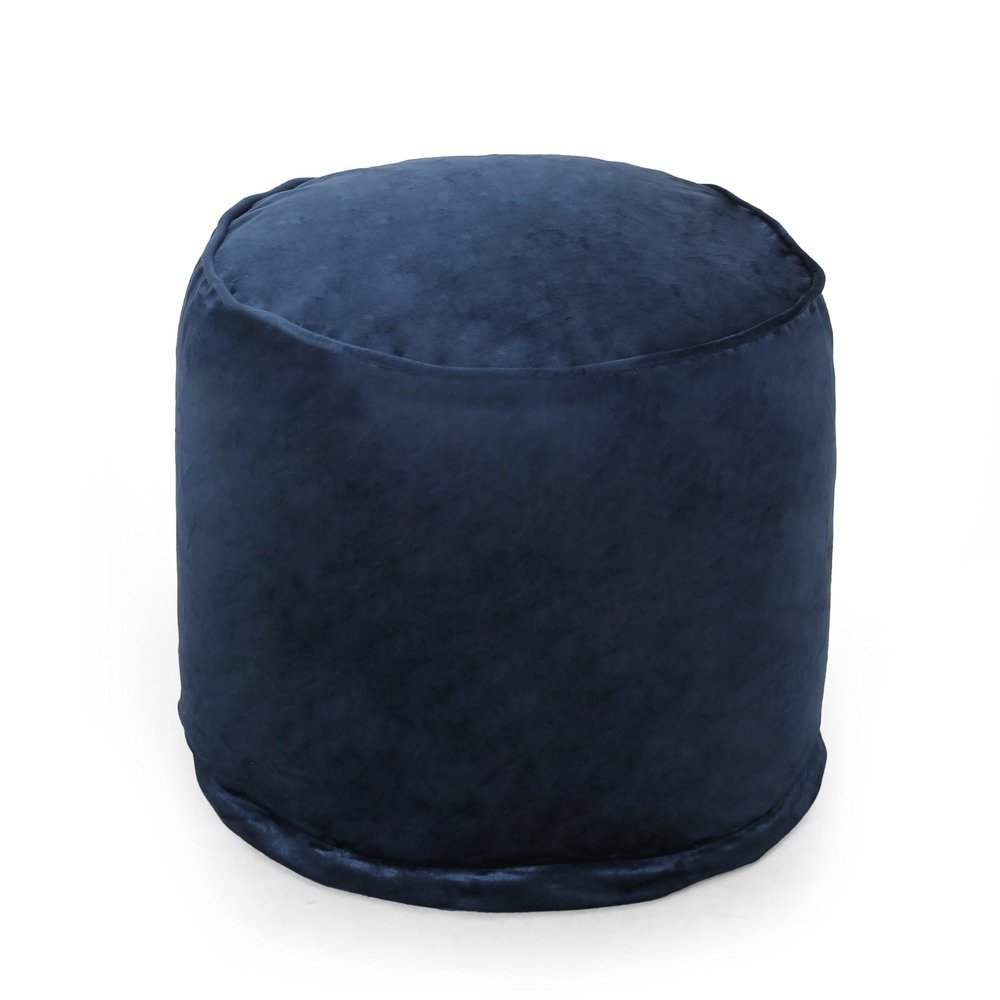 Christopher Knight Home Gwinnett Velveteen Cylinder Pouf - Cobalt Blue