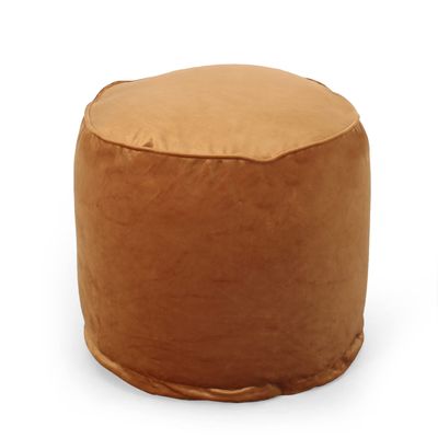 Gwinnett Velveteen Cylinder Pouf - Apricot
