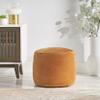 Gwinnett Velveteen Cylinder Pouf - Apricot view 2