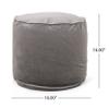 Christopher Knight Home Gwinnett Pouf, Pewter Gray Large view 3