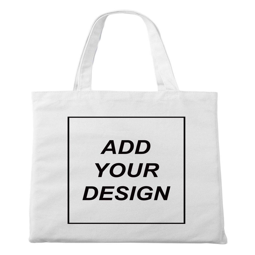 Aboutwome Your Own Design Women Custom Tote Bag for Shopping Canvas Bags (White)