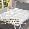 Extra Thick Fitted Mattress Topper - Full XL Size for College Dorm | Soft & Cooling Pillow Top Mattress Pad & Protector | Bed Topper for Back Pain, Straps Stretch 6" to 22" Deep view 2