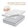 Extra Thick Fitted Mattress Topper - Full XL Size for College Dorm | Soft & Cooling Pillow Top Mattress Pad & Protector | Bed Topper for Back Pain, Straps Stretch 6" to 22" Deep view 3