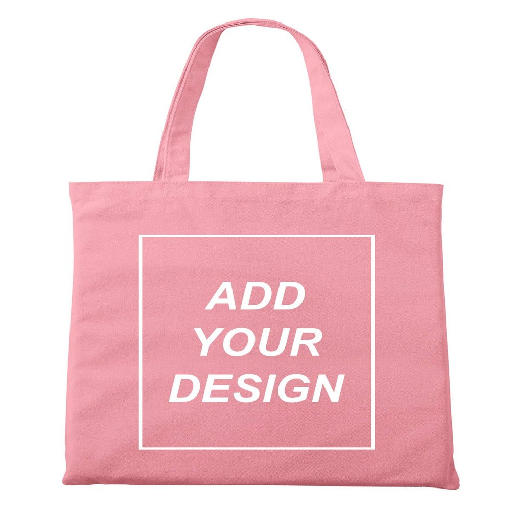 Aboutwome Your Own Design Women Custom Tote Bag for Shopping Canvas Bags (Pink)