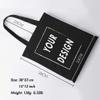 Aboutwome Your Own Design Women Custom Tote Bag for Shopping Canvas Bags (Black) view 3