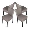 Koreyosh Classic Dining Chair Set of 4,Modern Style Family Leisure Chair with Stainless Steel Legs,PU Leather High Back Side Chair,Grey view 1