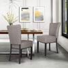 Koreyosh Classic Dining Chair Set of 4,Modern Style Family Leisure Chair with Stainless Steel Legs,PU Leather High Back Side Chair,Grey view 2
