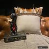 The HomeCentric Cushion Covers for Couch, Decorative Beige 18"x18" (45x45 cm) Throw Pillows for Couch, Linen Feathers & Beads Cushion Cover, Animal Print Pattern Modern - Falling Feathers view 3