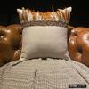 The HomeCentric Cushion Covers for Couch, Decorative Beige 18"x18" (45x45 cm) Throw Pillows for Couch, Linen Feathers & Beads Cushion Cover, Animal Print Pattern Modern - Falling Feathers view 4