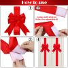WILLBOND 12 Pieces Red Christmas Cabinet Ribbons Bows Large Red Bow Christmas Door Kitchen Cabinet Ribbon Bows Locker for Xmas Holidays Party Decorations Supplies view 4