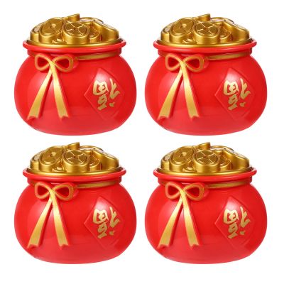 6pcs Treasure Bowl Bank Money Saving Pot Lucky Money Golden Tone Auspicious Home Office Decor Ornament Housewarming L