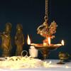 Indian Shelf Handmade Peacock Brass Oil Lamp for Inaugration Traditional Festival Deepak Pital God Idol Deep (Size: 15.5cm) BOL-305 view 1