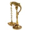 Indian Shelf Handmade Peacock South Indian Diya for Pooja Ceremony Brass Oil Lamp Decorative Deepak (Size: 15.5cm) BOL-304 view 1