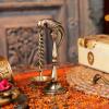 Indian Shelf Handmade Peacock South Indian Diya for Pooja Ceremony Brass Oil Lamp Decorative Deepak (Size: 15.5cm) BOL-304 view 2