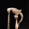 Indian Shelf Handmade Peacock South Indian Diya for Pooja Ceremony Brass Oil Lamp Decorative Deepak (Size: 15.5cm) BOL-304 view 3