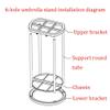 Umbrella Racks WXYZ Stainless Steel Umbrella Stand, Compact Umbrella Box for Home Hotel Business, 6 Holes and 4 Hooks to Store Long and Short Umbrellas, 30.5x28x53cm view 4