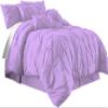 International Sheets Luxury 800 Thread Count 100% Egyptian Cotton 7 Piece Pinch Pleat Pintuck Bedding Comforter Set (TwinXL, Lilac) view 1