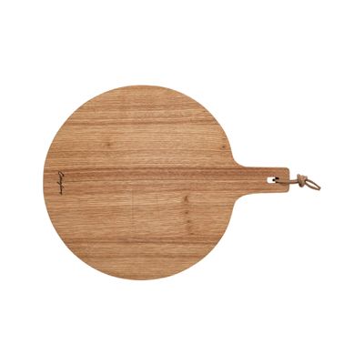 Casafina 14" Round Cutting and Serving Board With Handle - Oak Collection, Wood | Microwave & Dishwasher Safe Dinnerware | Durable Hardwood Material | Restaurant Quality Serveware