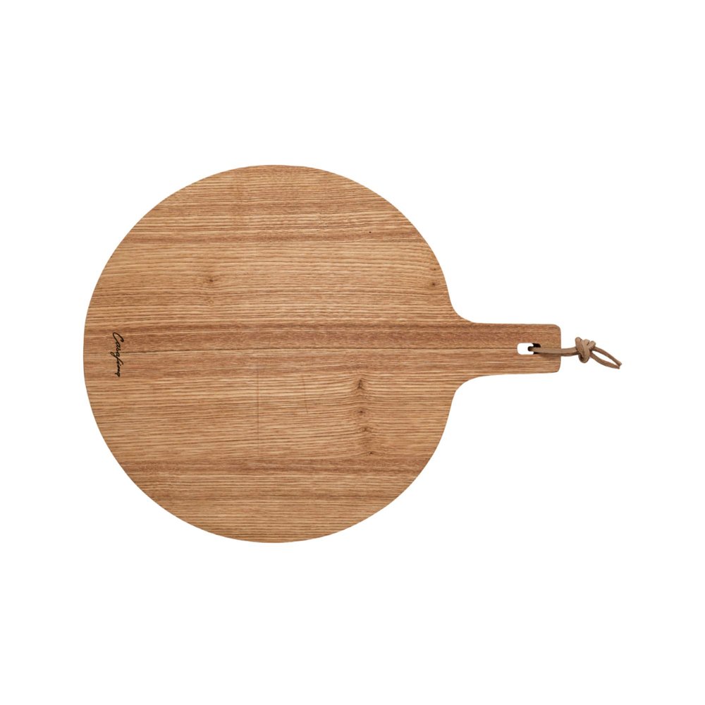 Casafina 14" Round Cutting and Serving Board With Handle - Oak Collection, Wood | Microwave & Dishwasher Safe Dinnerware | Durable Hardwood Material | Restaurant Quality Serveware
