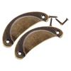 DUO ER 10pcs Mini Bronze Metal Handles 80x35mm Box Pulls Drawer Knobs Shell Cabinet Handle Antique Brass Furniture Handle view 4