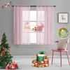 Christmas Baby Pink Sheer Pink Voile Curtains Short Translucent Solid Color 45 Inch Length Rod Pocket Baby Pink Sheers 45 Inches Long For Small Windows Bedroom Living Room Kitchen 2 Panels 52x45 view 1