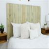 Barn Walls Solid Wood Full Size Headboard, Sage Green Finish with Smooth Natural Wood Grain Variation, Handcrafted Head Board Wall-Mounted Panels, Rustic Modern Bedroom, Built to Last view 1