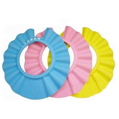 Baby Kids Toddler Adjustable Hair Wash Hat Shampoo Bathing Shower Eye Shield Cap - (1 Pack Included All 3 Colors)