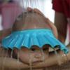Adjustable Kids Baby Shampoo Bath Bathing Shower Cap Hat Wash Hair Shield- Blue view 1